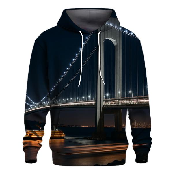 Night Time Bridge Link To Staten Island Ferry custom hoodies
