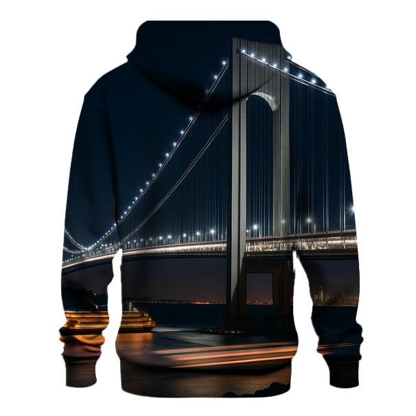 Night Time Bridge Link To Staten Island Ferry custom hoodies