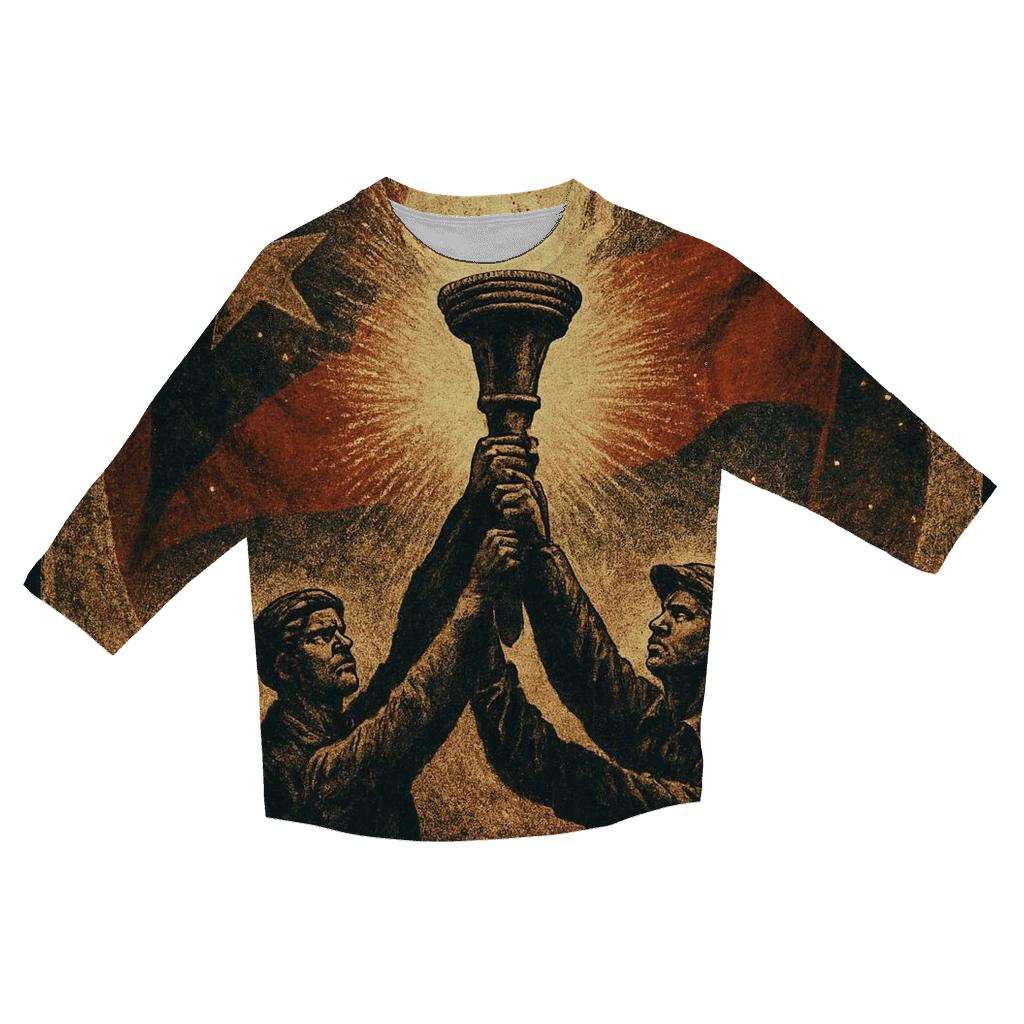 Flag And Flame Vigil stylish quarter sleeve tops