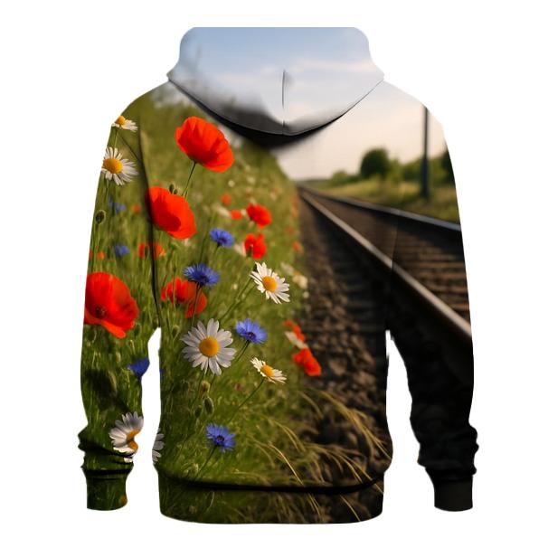 Railway Wildflower Verge heavyweight hoodies