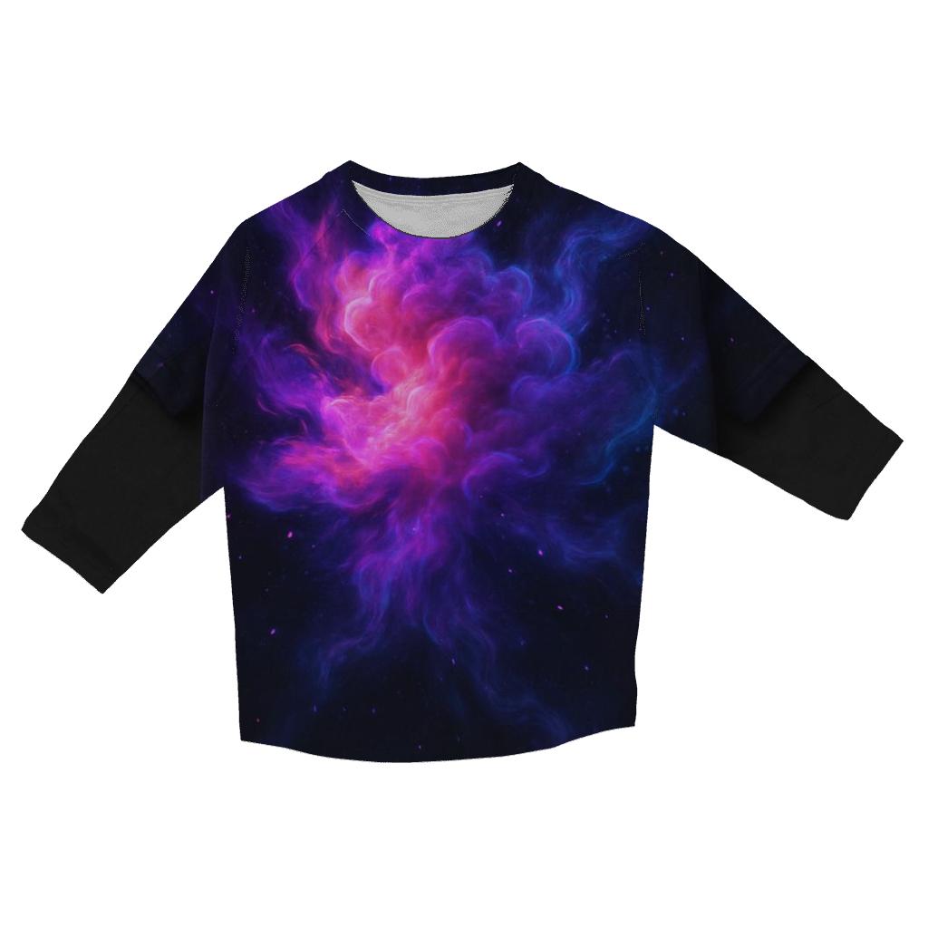 Cosmic Smoke Bloom casual three quarter sleeve shirts