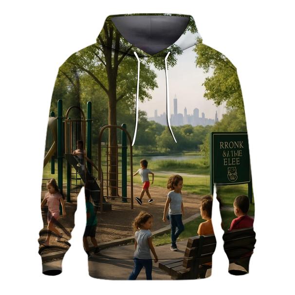 Bronx River View With City Skyline Backdrop hoodie styles