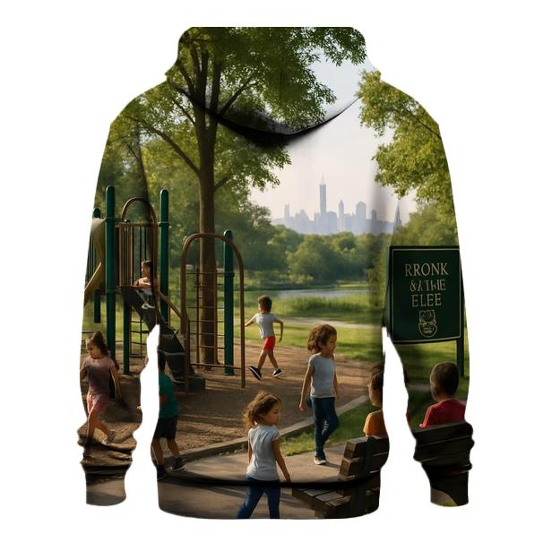 Bronx River View With City Skyline Backdrop hoodie styles