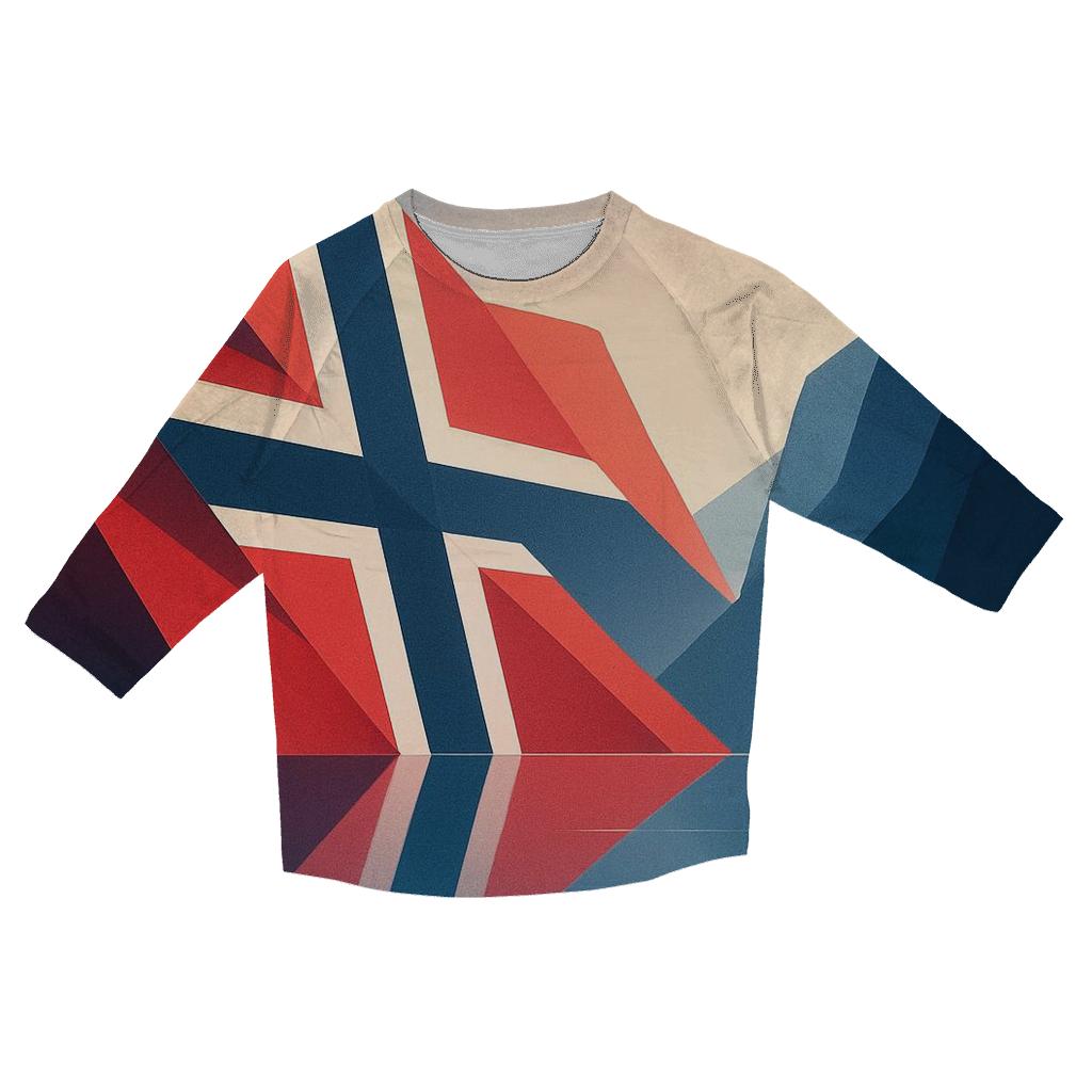 Nordic Fjord Geometry stylish quarter sleeve tops