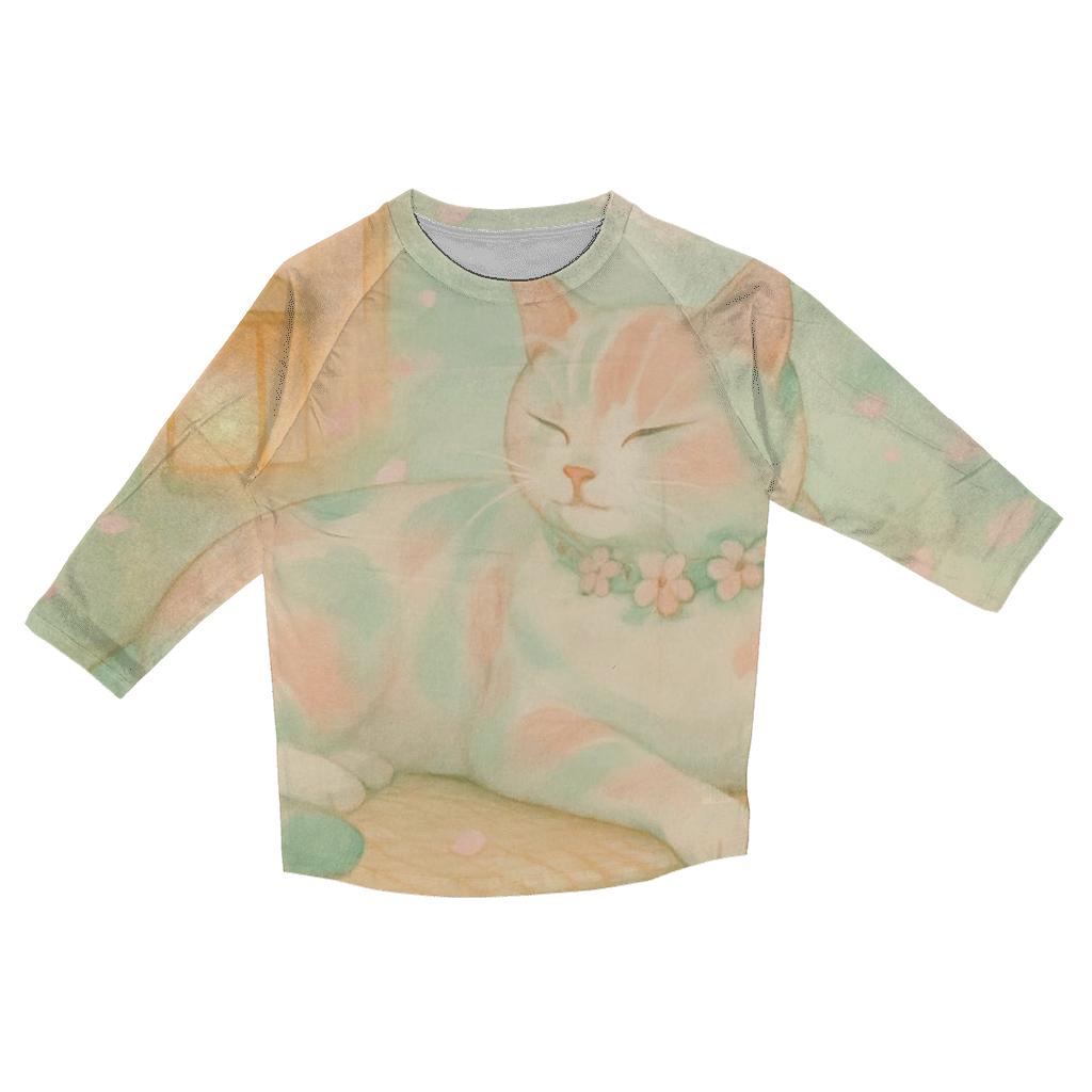 Tea Garden Whisper Cat custom 3/4 sleeve shirts