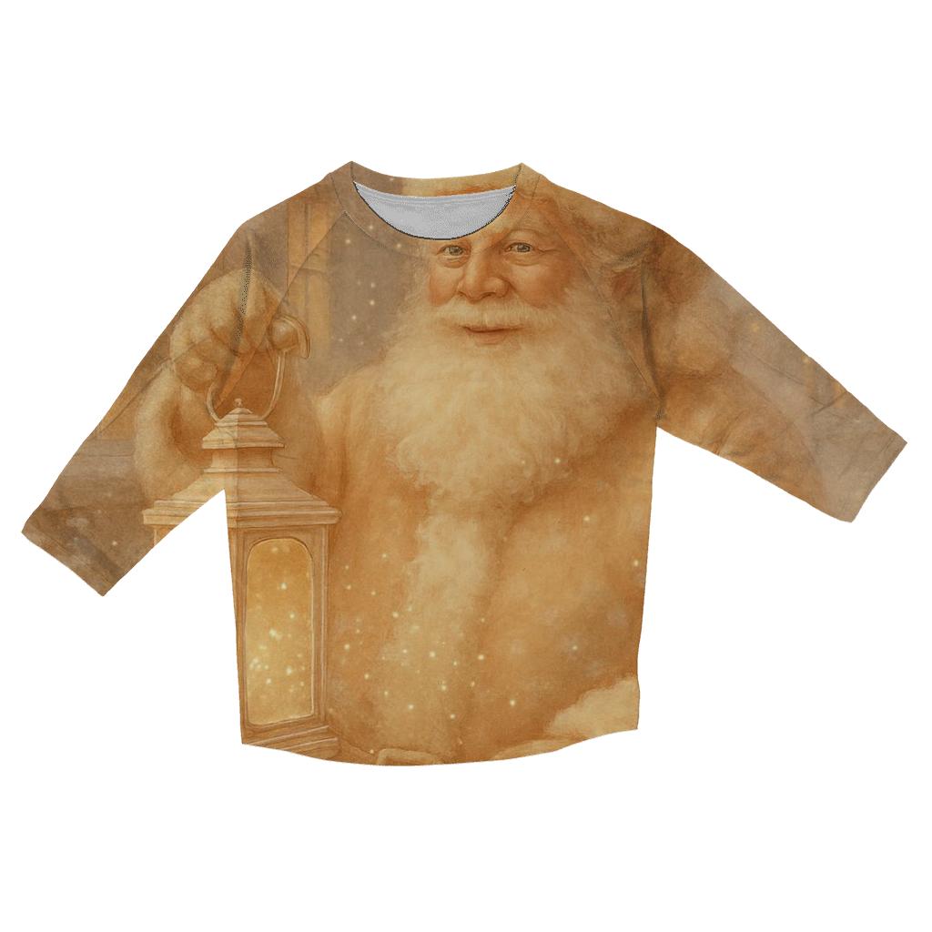 Ivory Lantern Santa printed three quarter sleeve shirts