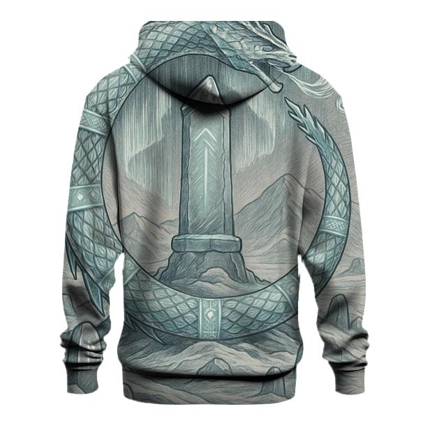 Runic Ice Ouroboros Beacon printed hoodies
