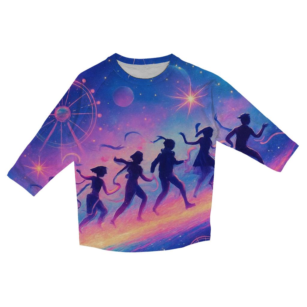 Comet Tail Carnival printed three quarter sleeve shirts