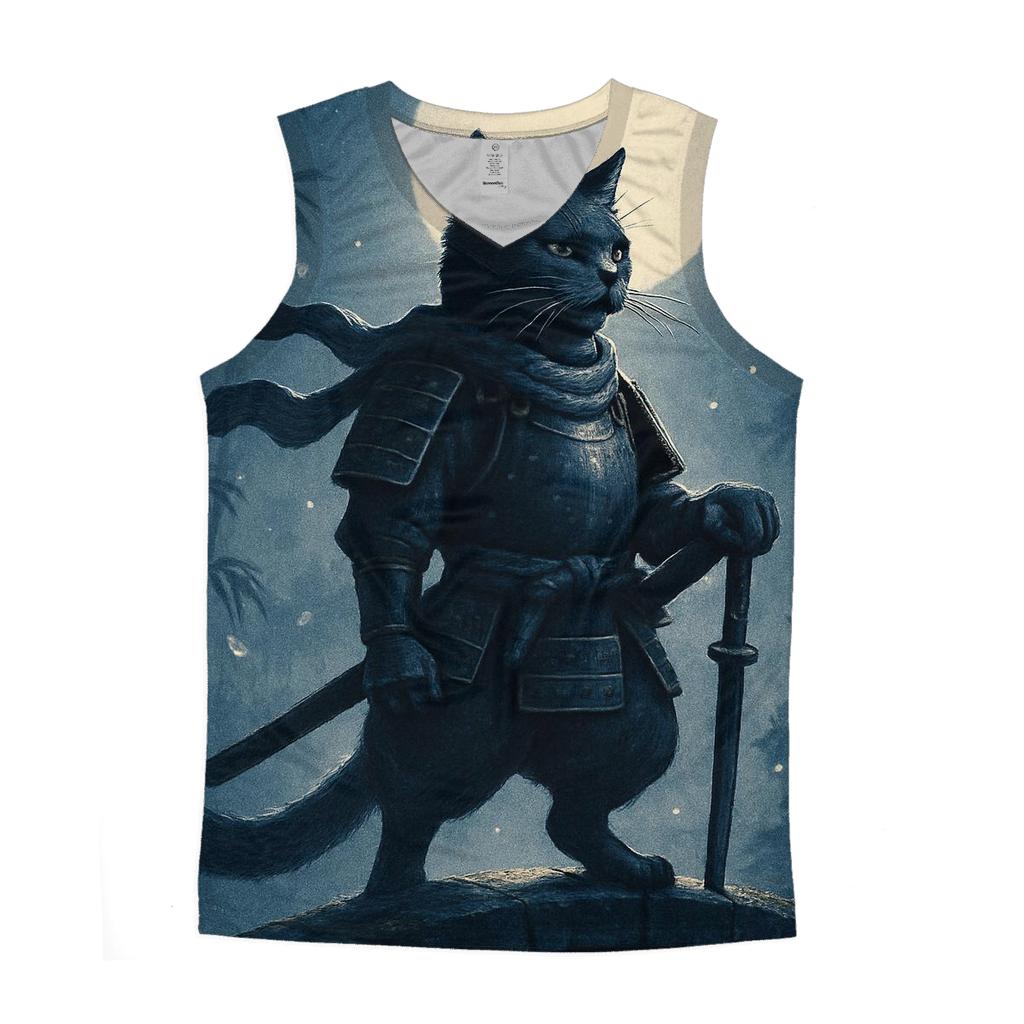 Samurai Moon Sentinel graphic print tank tops
