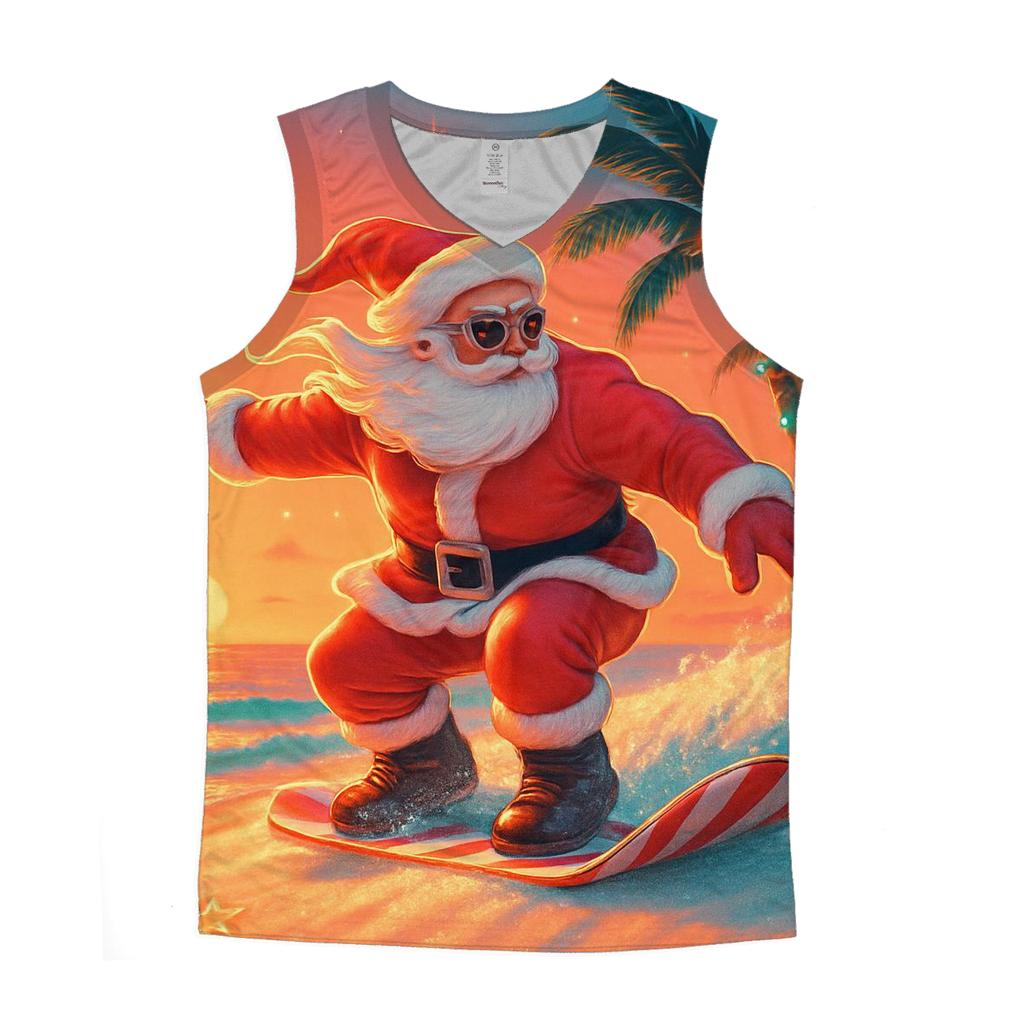 Surfer Santa Sunset custom tank tops
