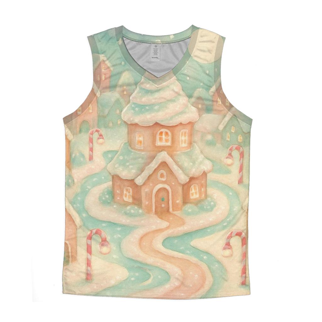 Gingerbread House Skylight graphic print tank tops