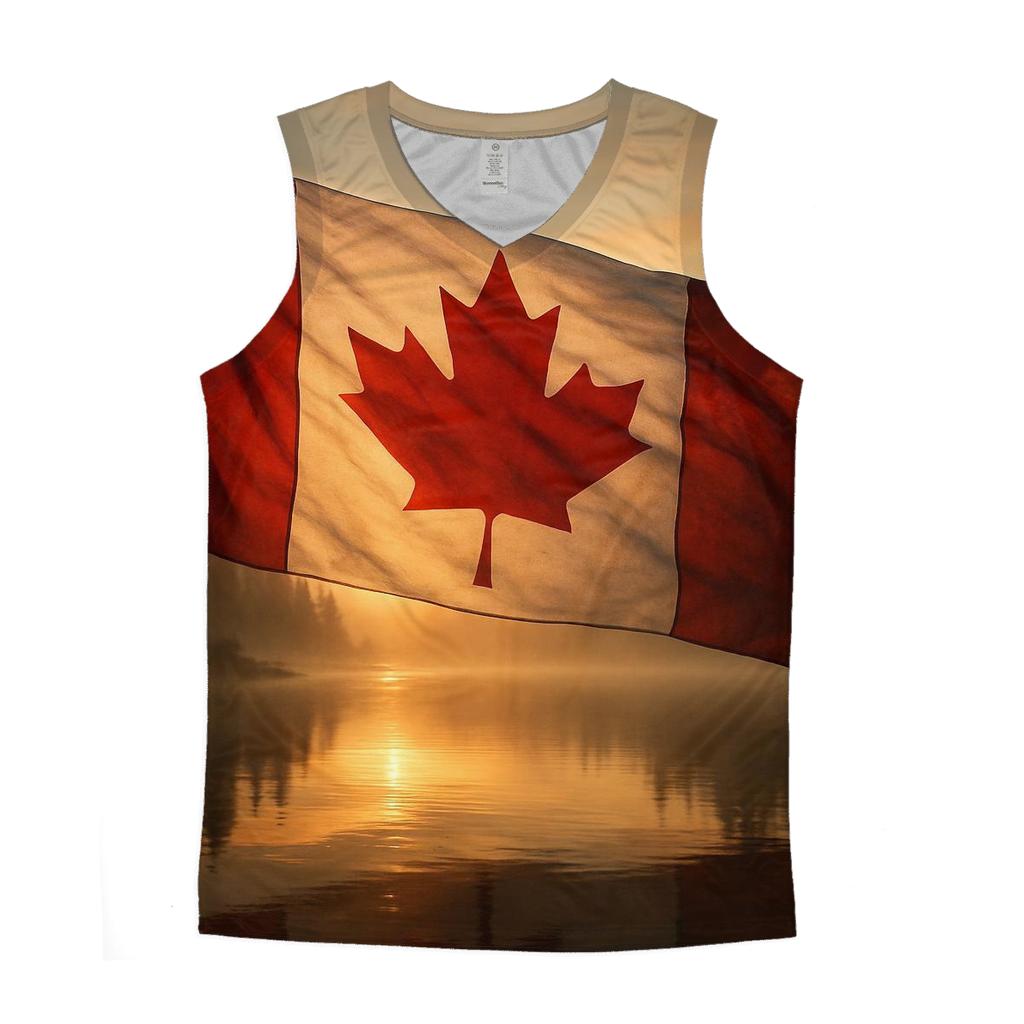 Waving Maple Fabric trendy fitted tank tops