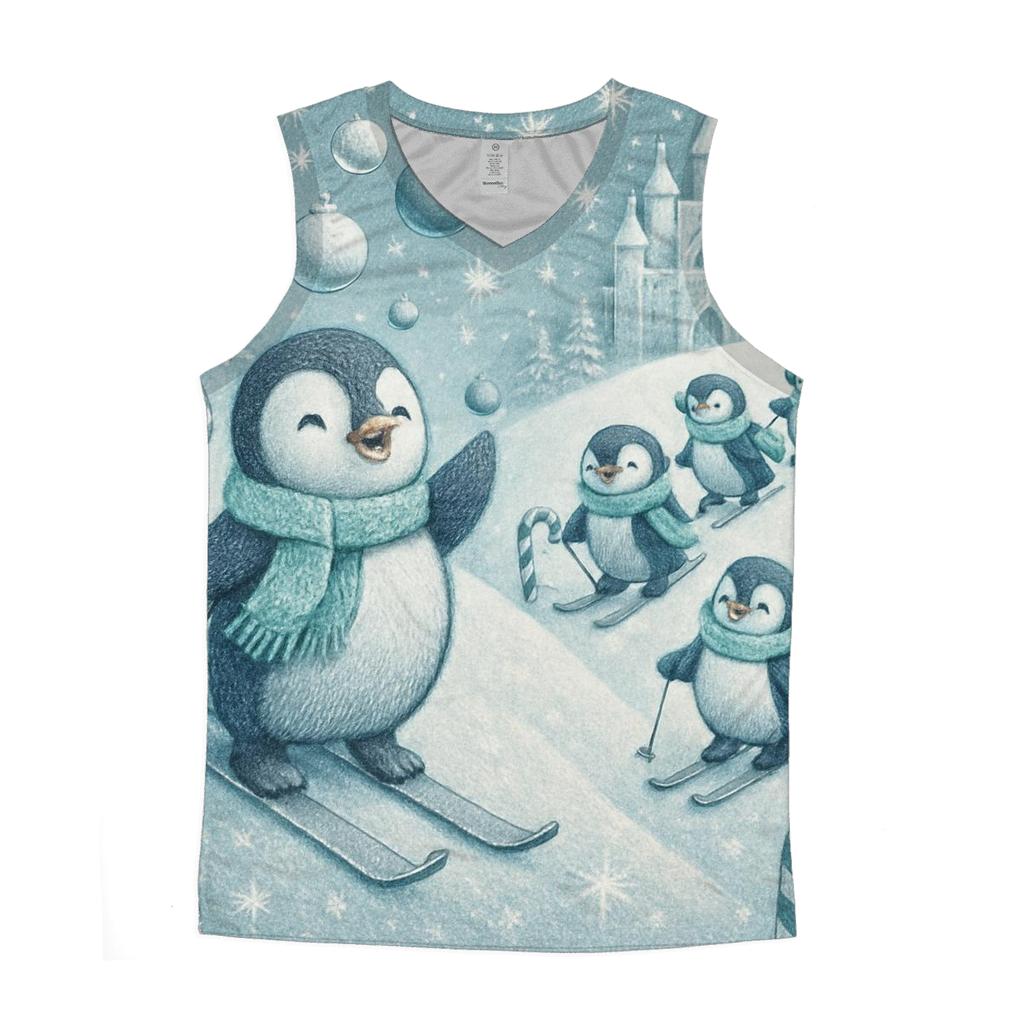 Penguin Ski Patrol Parade graphic print tank tops