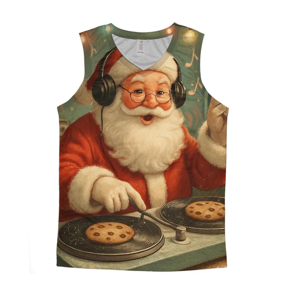 Retro Radio Santa DJ trendy fitted tank tops
