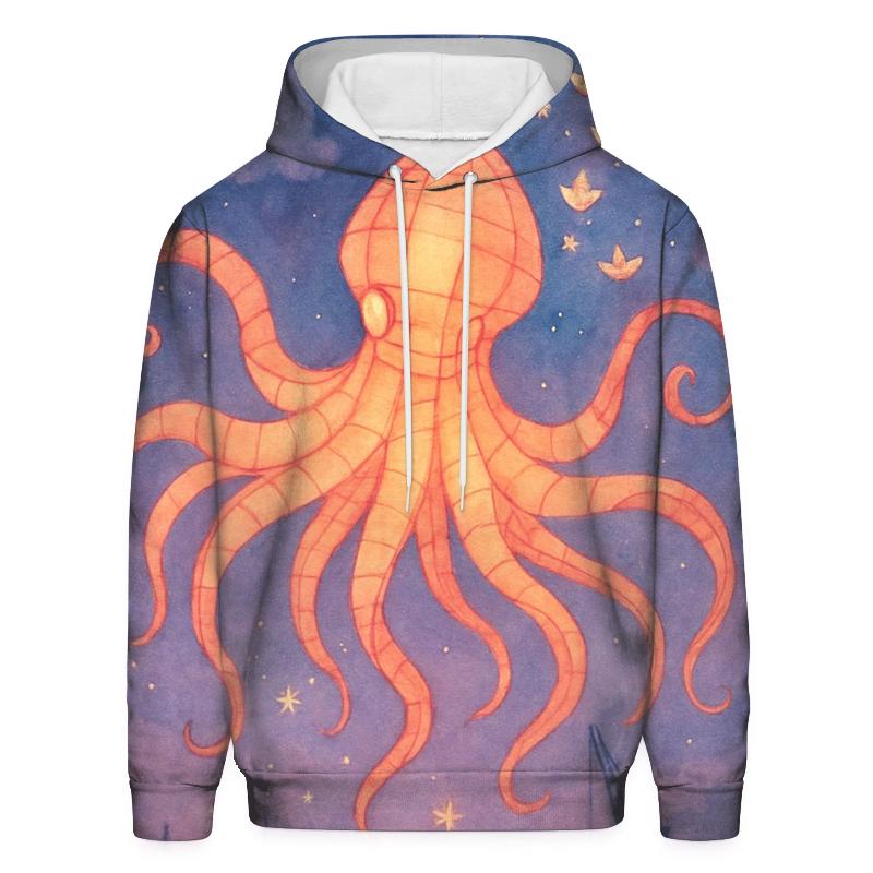Paper Lantern Kraken embroidered hoodies