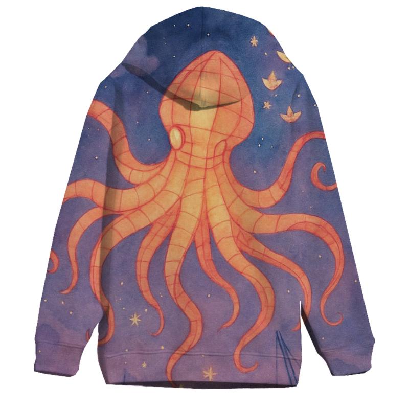 Paper Lantern Kraken embroidered hoodies