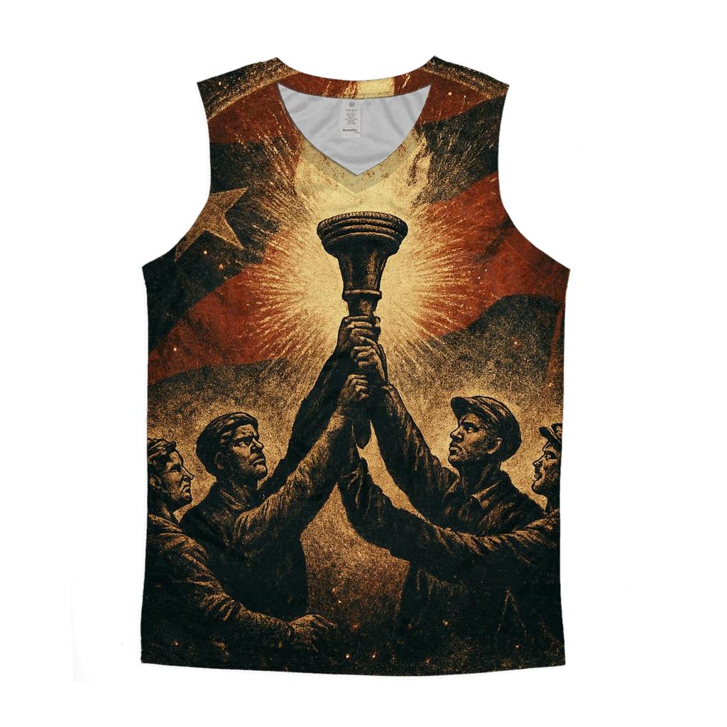 Flag And Flame Vigil personalized athletic tanks