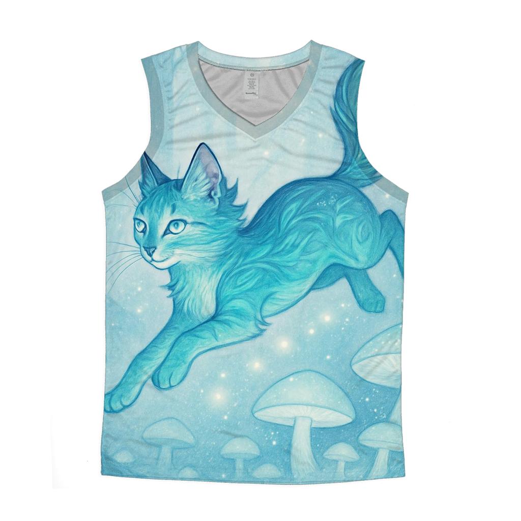 Aurora Forest Sprite Cat graphic print tank tops