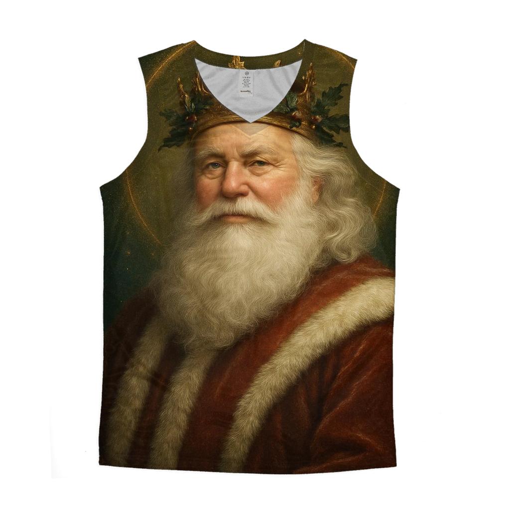 Golden Crown Santa Portrait sports performance tank tops