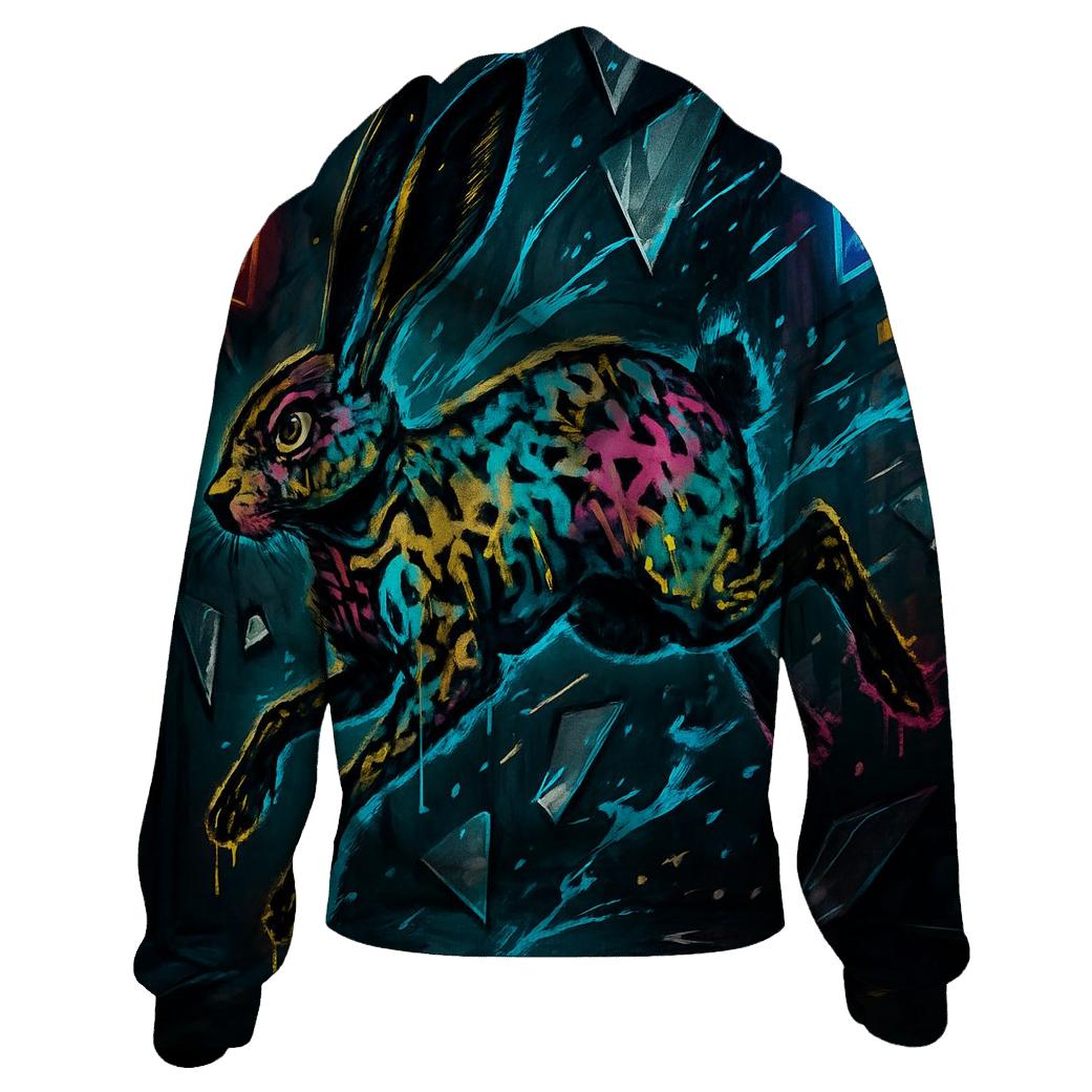 Graffiti Lightning Hare zip-up hoodies