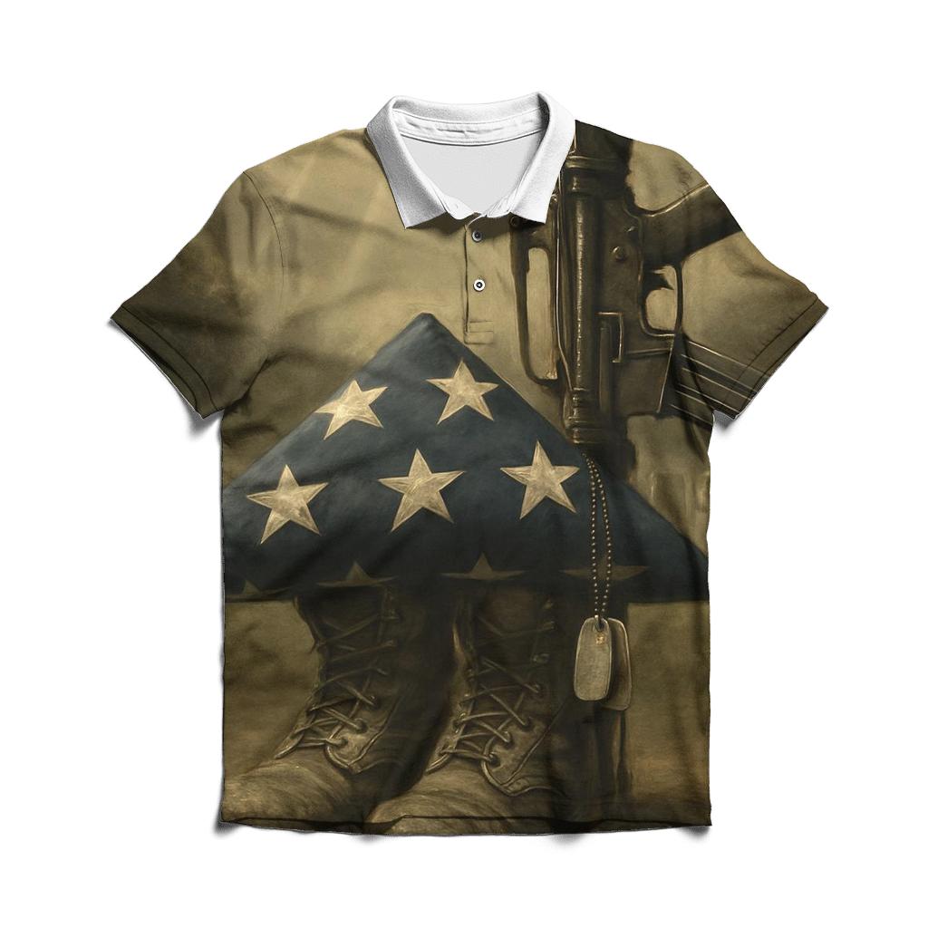 Folded Memory Stillness stylish collar polo tees