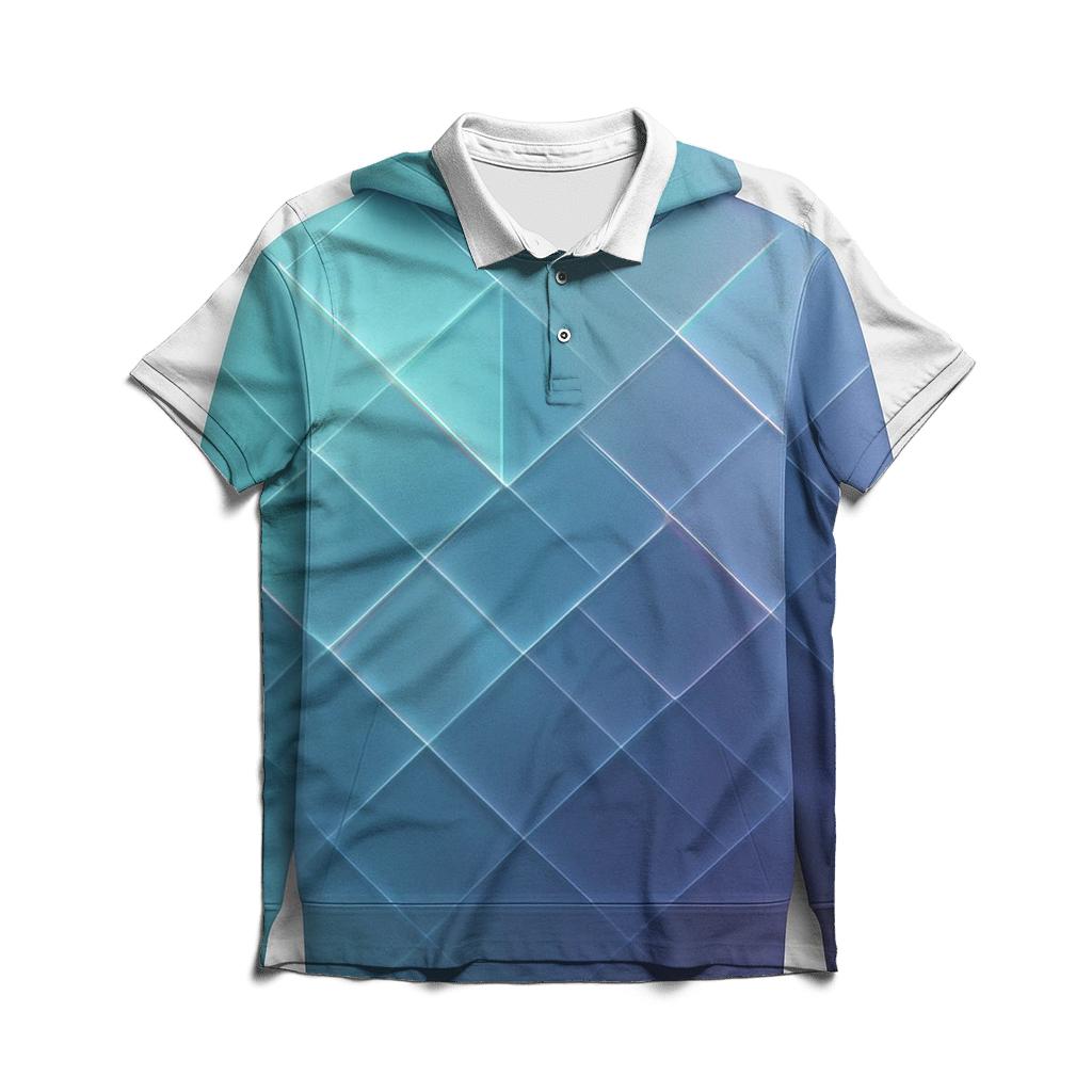Chromatic Geometry Drift branded logo polo shirts