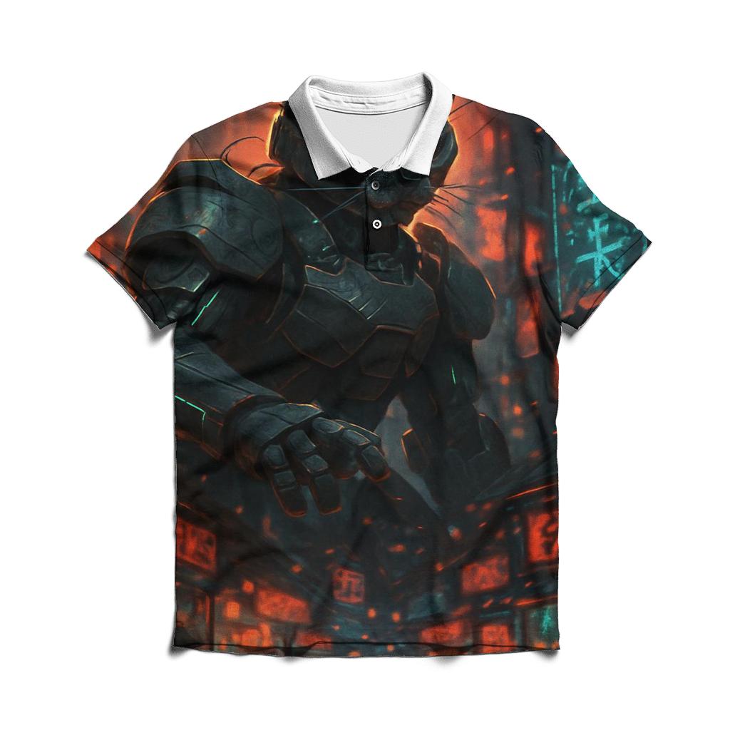 Samurai Mecha Alley Guardian custom polo shirts
