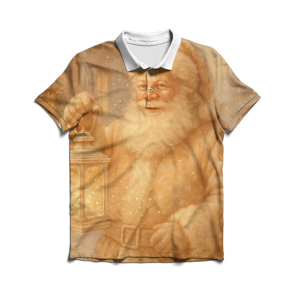 Ivory Lantern Santa personalized polo shirts