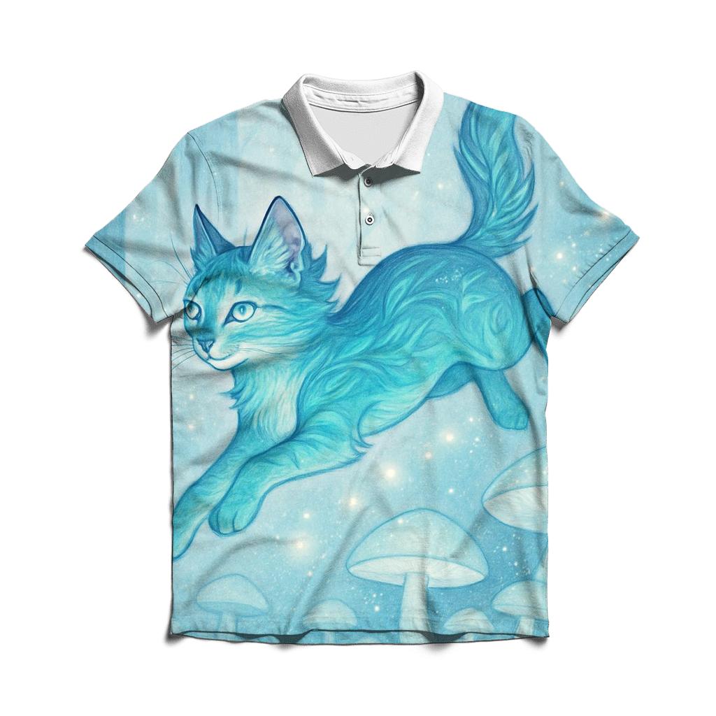 Aurora Forest Sprite Cat casual sports polo shirts