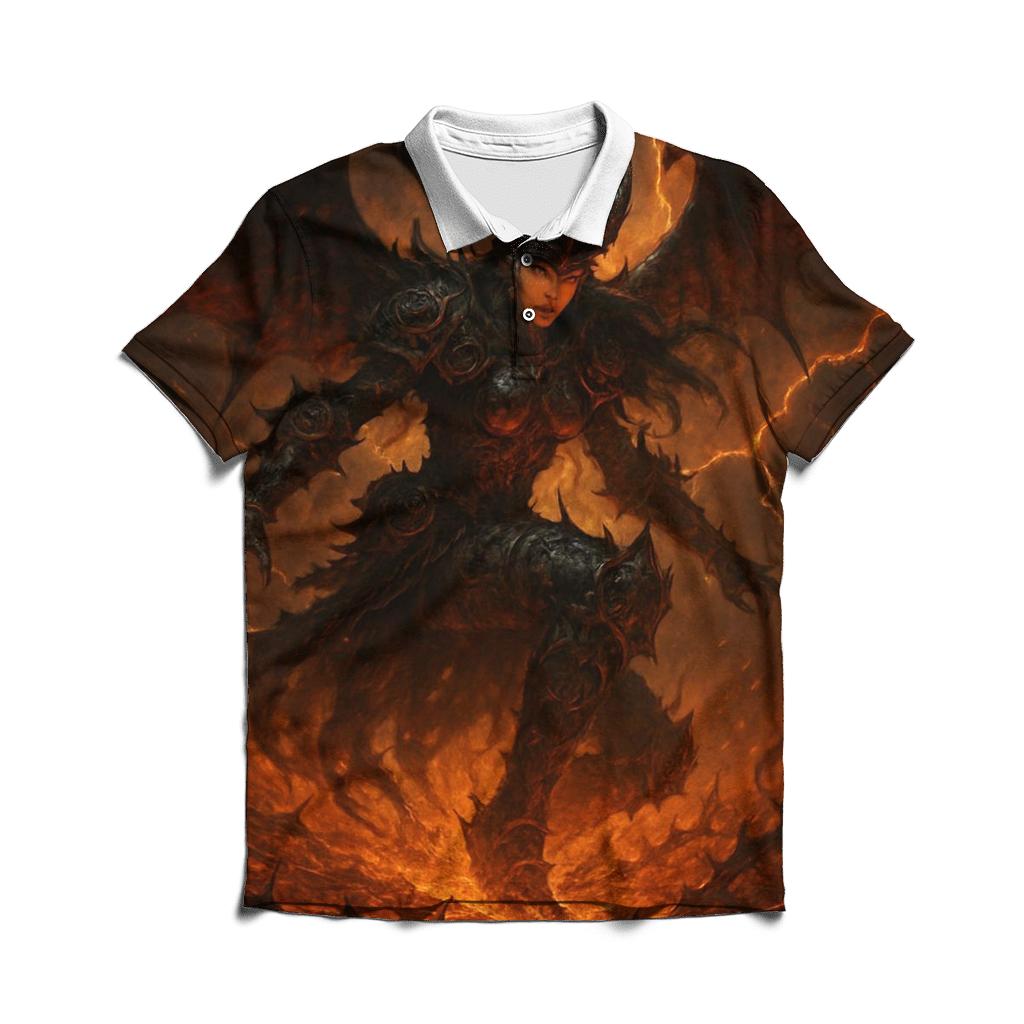 Infernal Valkyrie Of Iron Roses designer slim fit polos