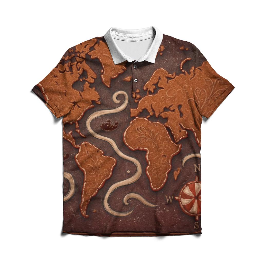 Cookie Cartography Map custom polo shirts