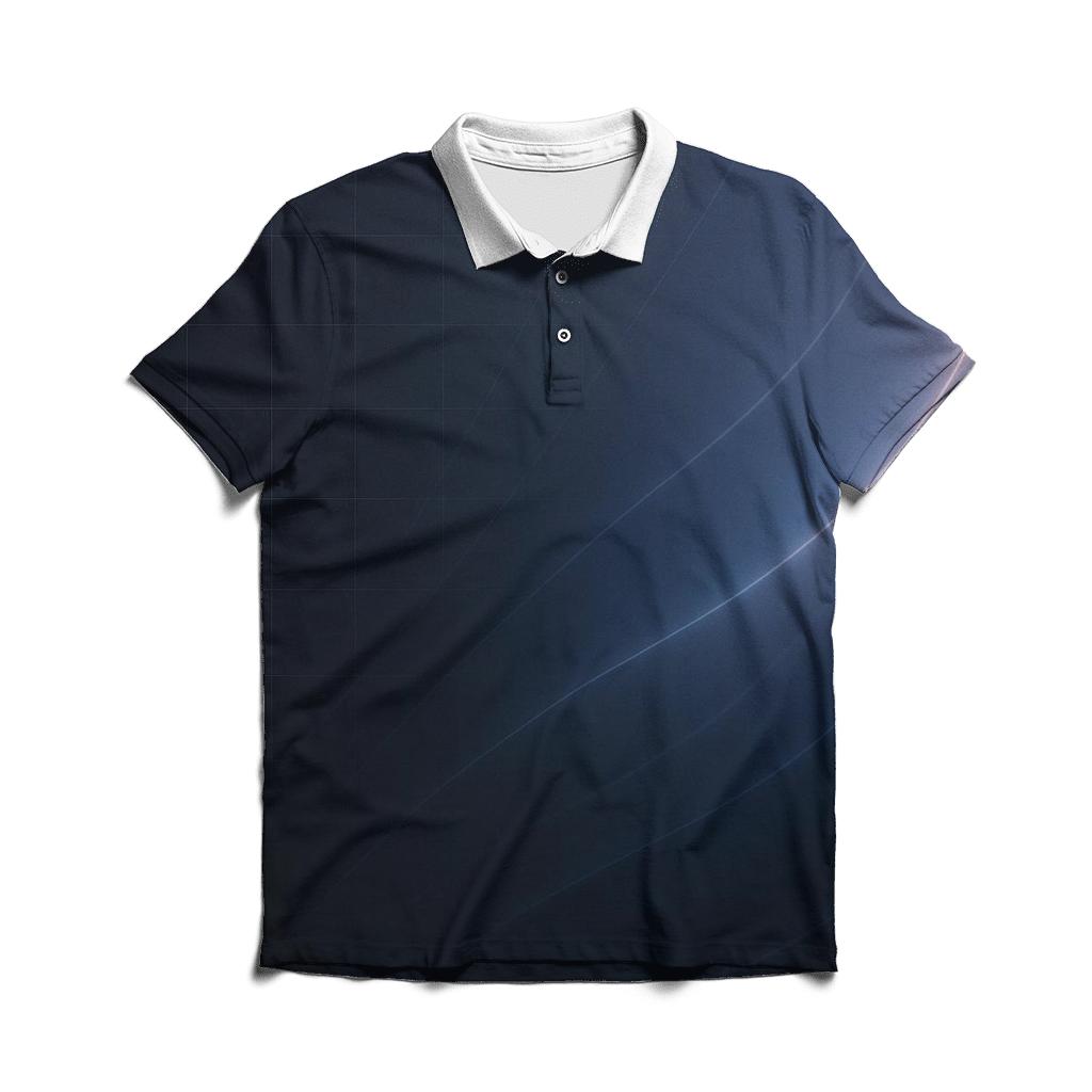 Polar Twilight Grid branded logo polo shirts