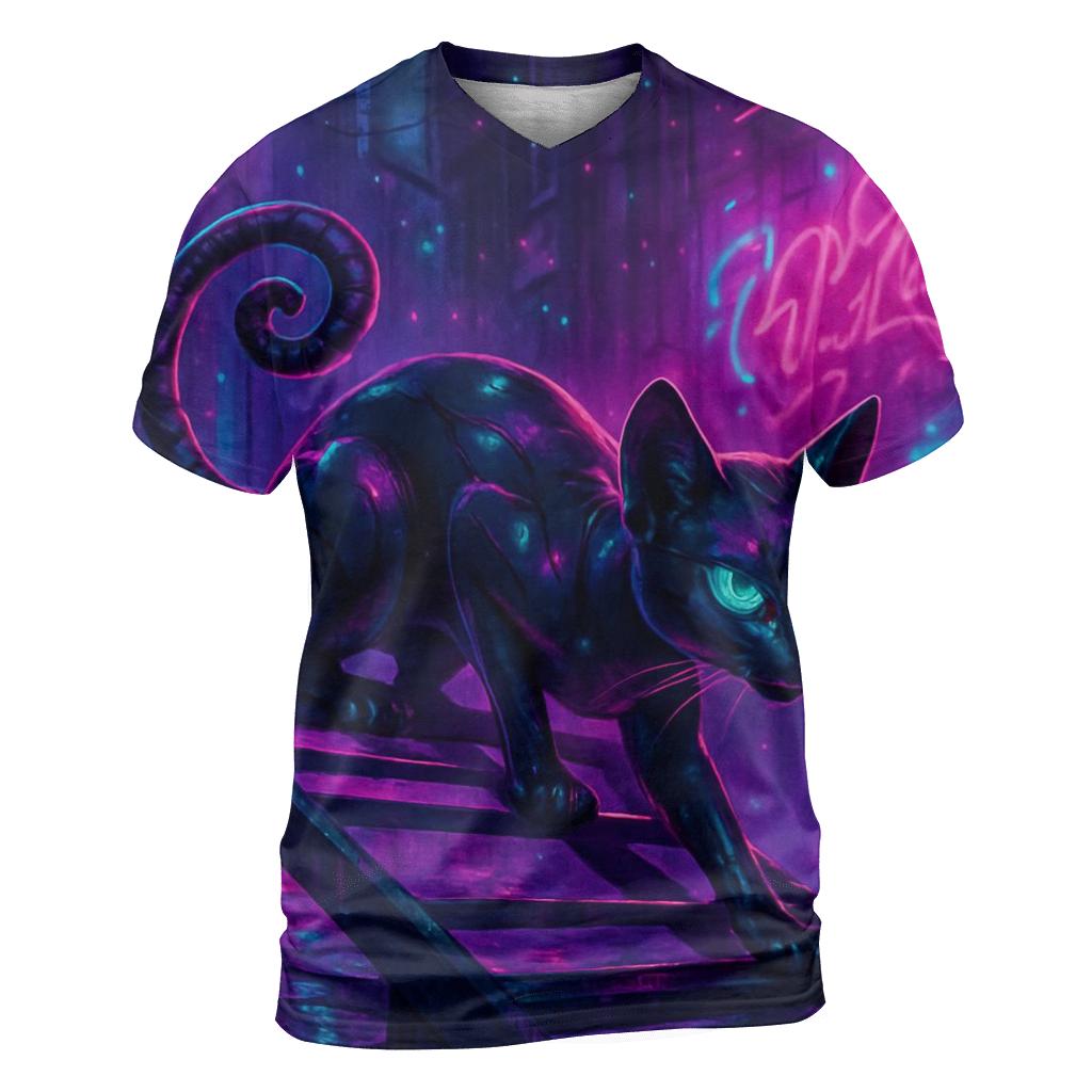 Neon Alley Night Prowler artistic all-over print tops
