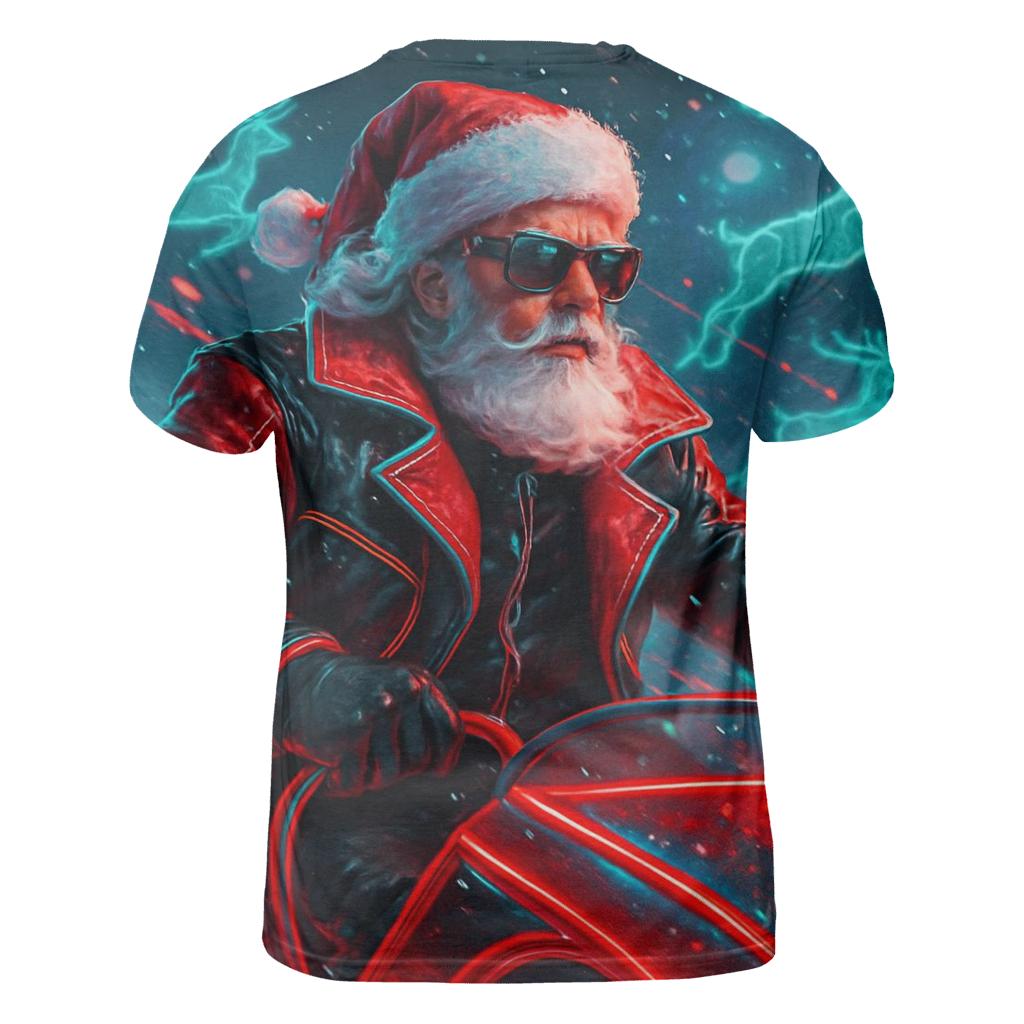 Neon Sleigh Pilot Santa statement graphic shirts