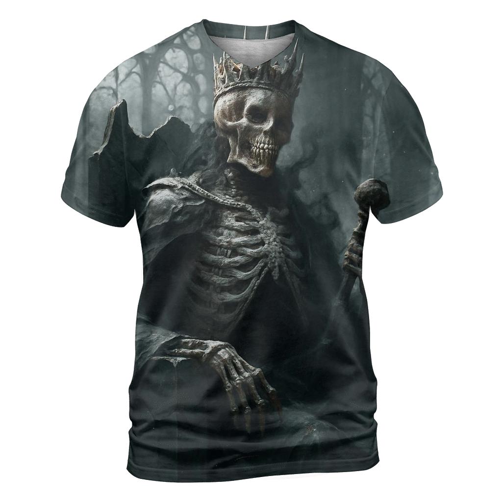 Ashen Throne Of The Skeleton King trendy printed shirt styles