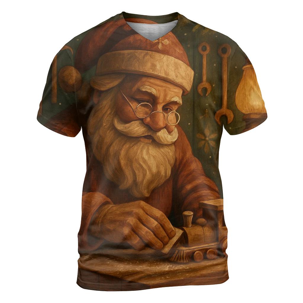 Woodland Workshop Santa unique graphic print tees