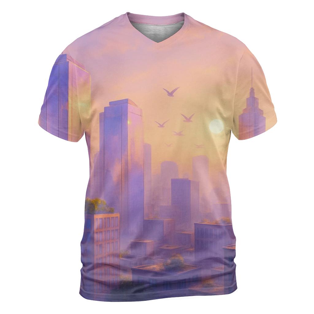 Lavender City Gold trendy printed shirt styles