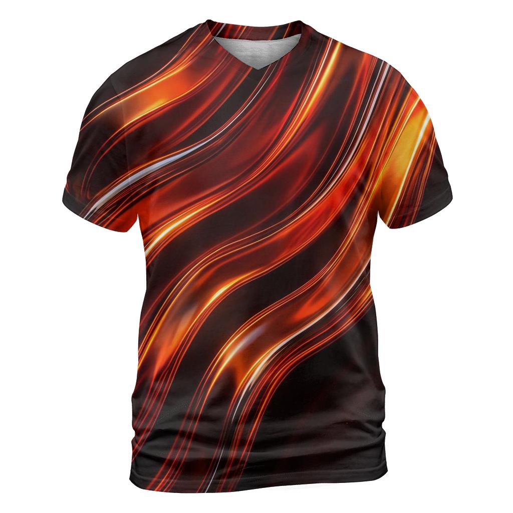 Liquid Metal Cascade vibrant all-over design tees