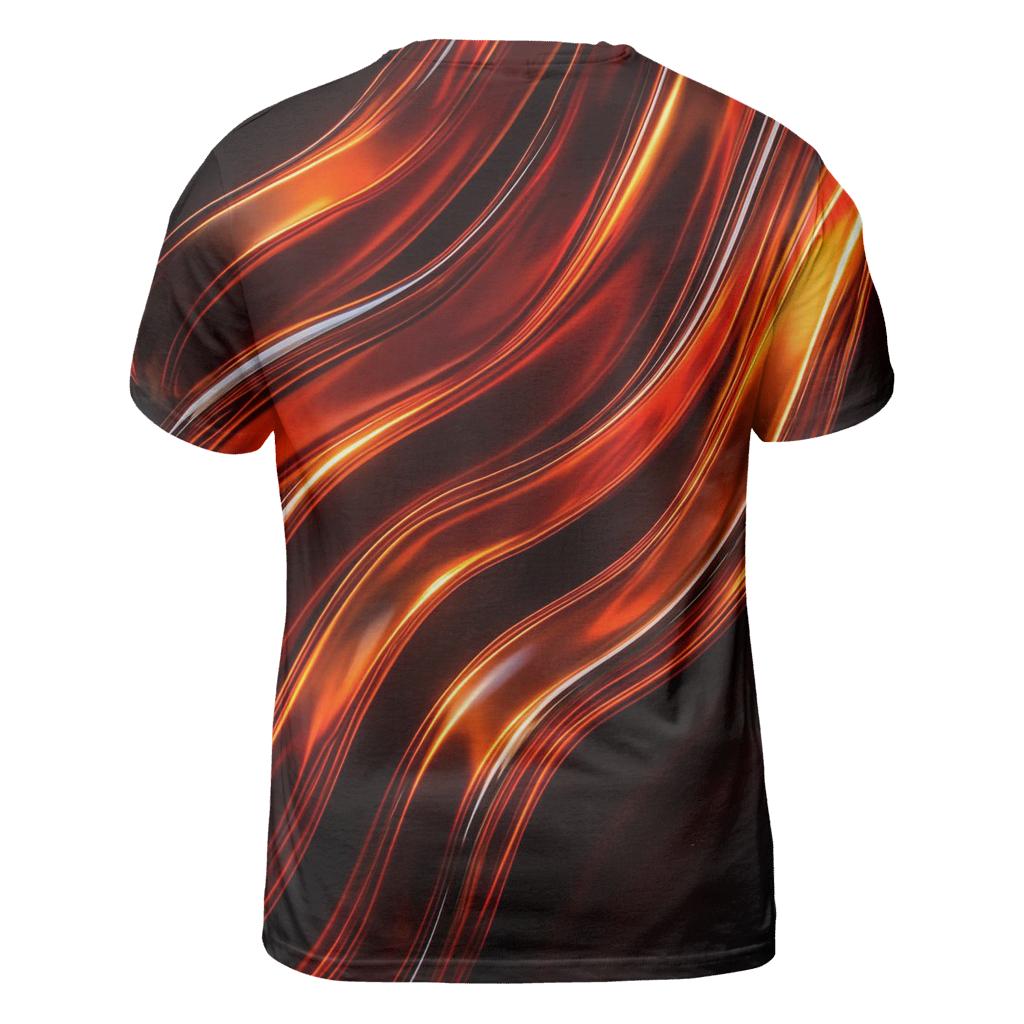 Liquid Metal Cascade vibrant all-over design tees