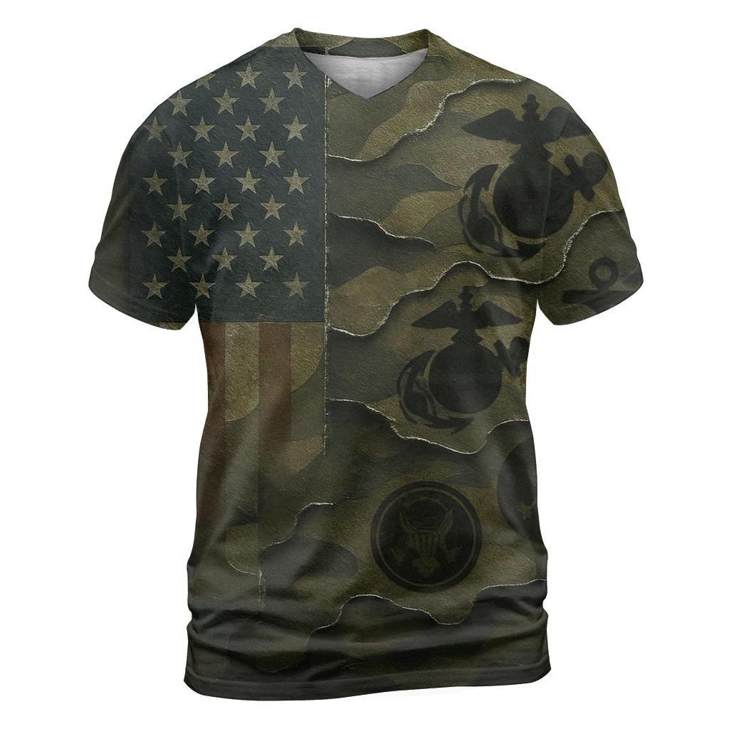 Camouflage Flag Fusion trendy printed shirt styles