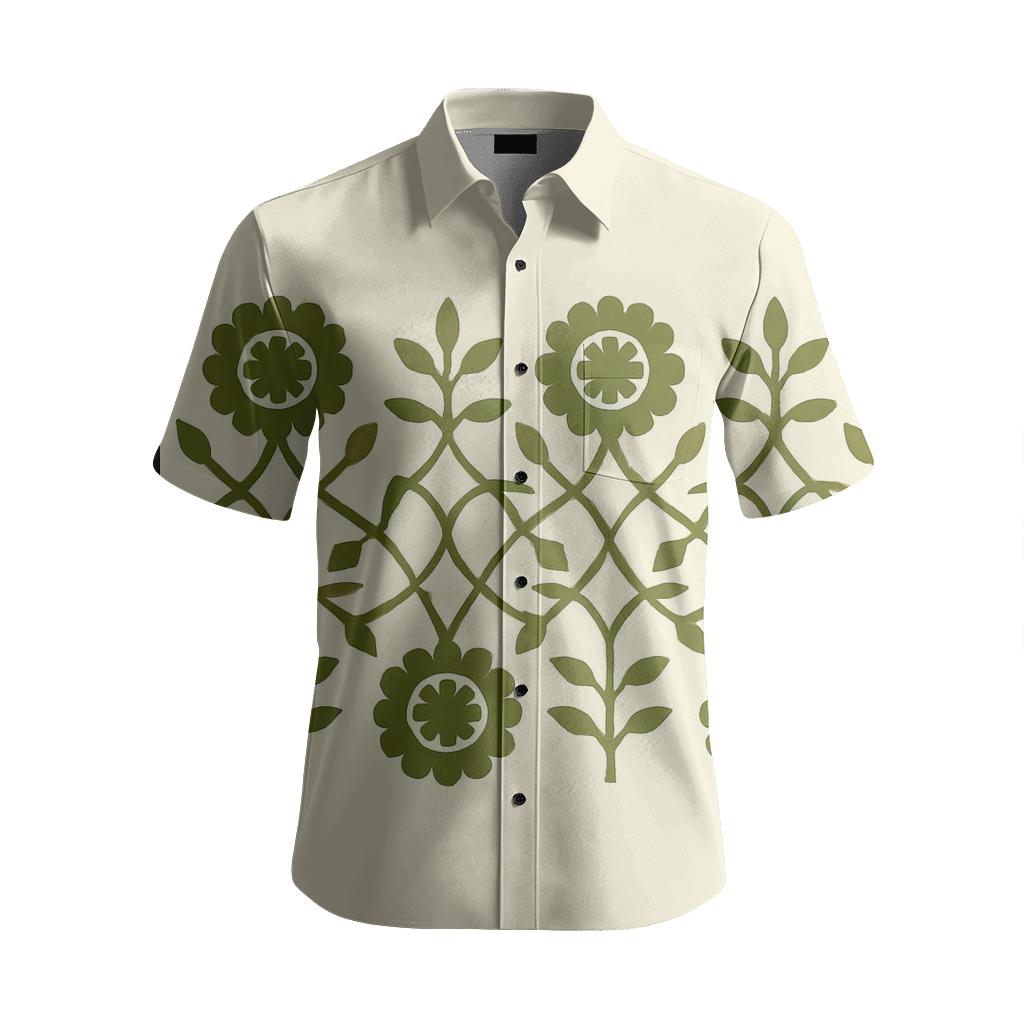 Nebula Botanical Border embroidered logo shirts