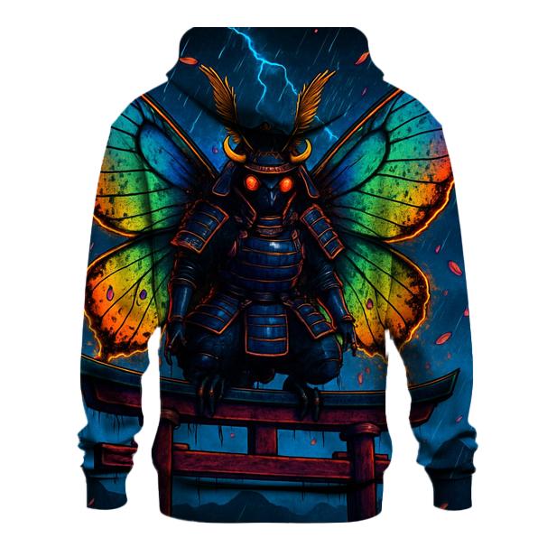 Chromatic Samurai Moth designer hoodies
