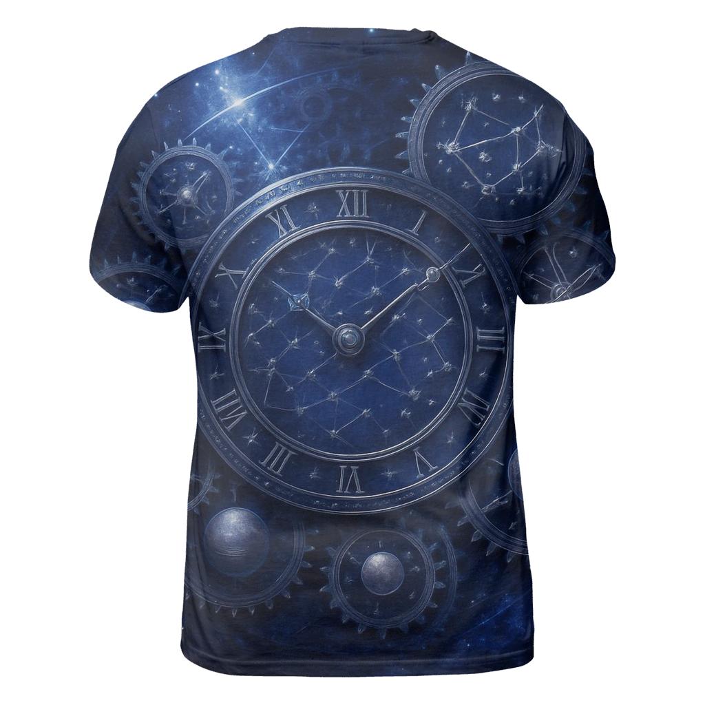 Clockwork Constellation artistic all-over print tops