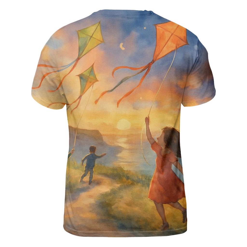 Golden Kite Passage artistic all-over print tops