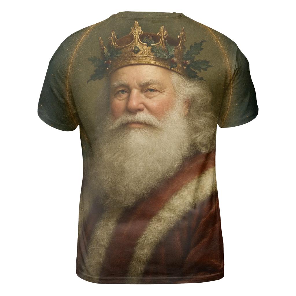 Golden Crown Santa Portrait custom all-over print shirts