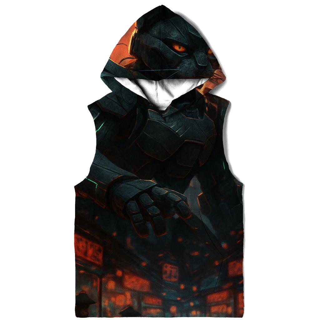 Samurai Mecha Alley Guardian printed hoodies