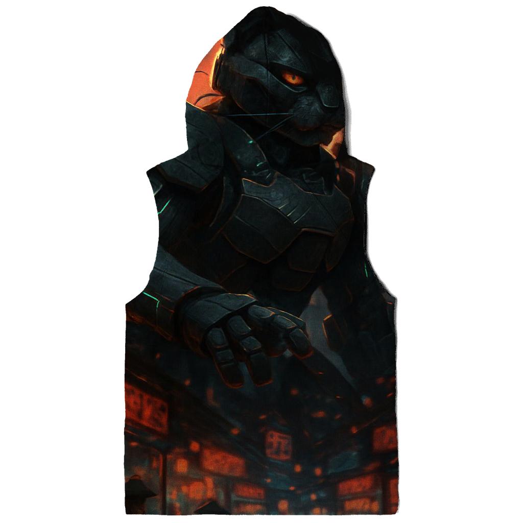 Samurai Mecha Alley Guardian printed hoodies