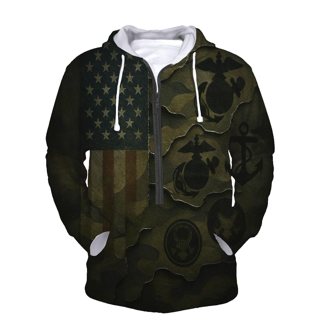 Camouflage Flag Fusion custom hoodies