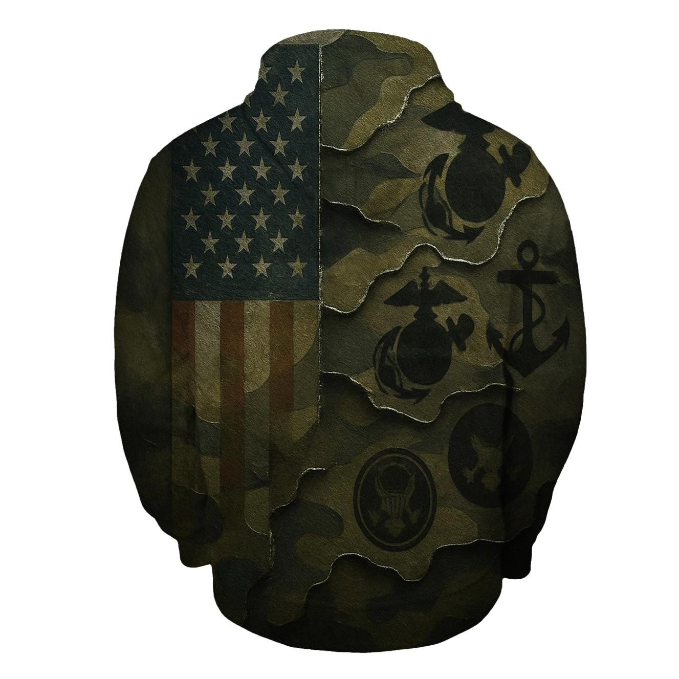 Camouflage Flag Fusion custom hoodies