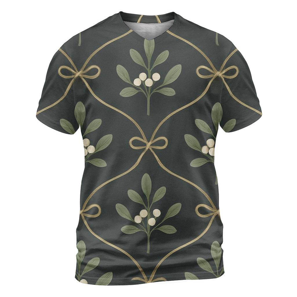 Mistletoe Lattice On Charcoal Background designer pattern shirts